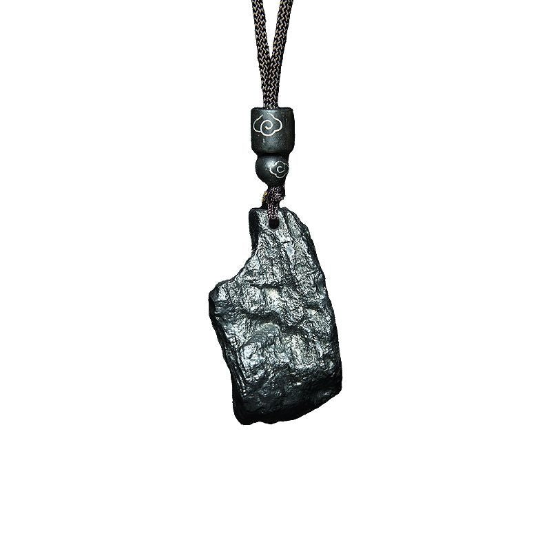 Natural iron silicide meteorite raw stone necklace