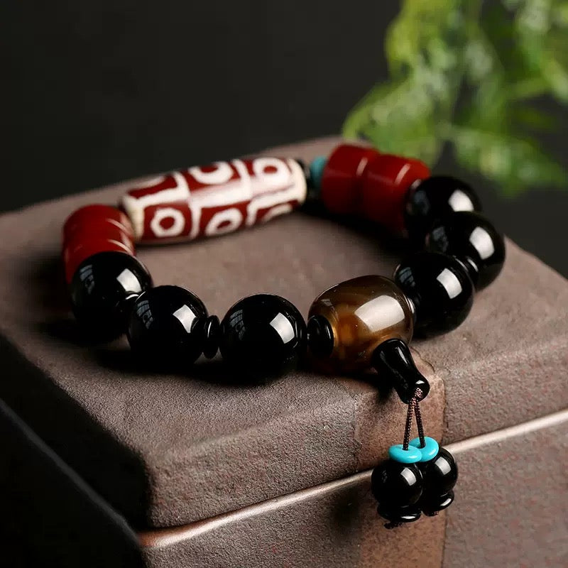 Agate Tibet natural nine eyes beads amulet bracelet