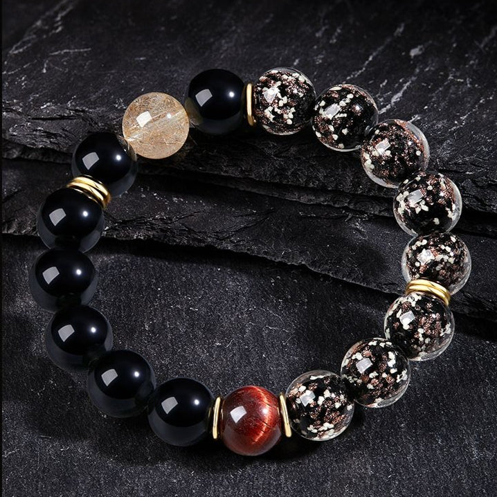 Sacred Incense Bead Obsidian Bracelet – The Spirit of a Fearless Warrior