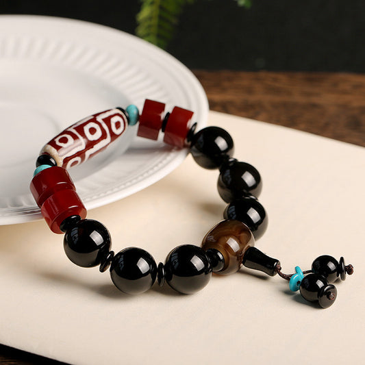 Agate Tibet natural nine eyes beads amulet bracelet