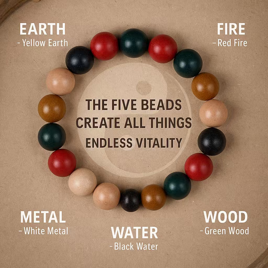Five Elements Energy Bracelet for Men – Handmade Herbal Beads for Stress Relief, Focus & Better Sleep | EverVitali