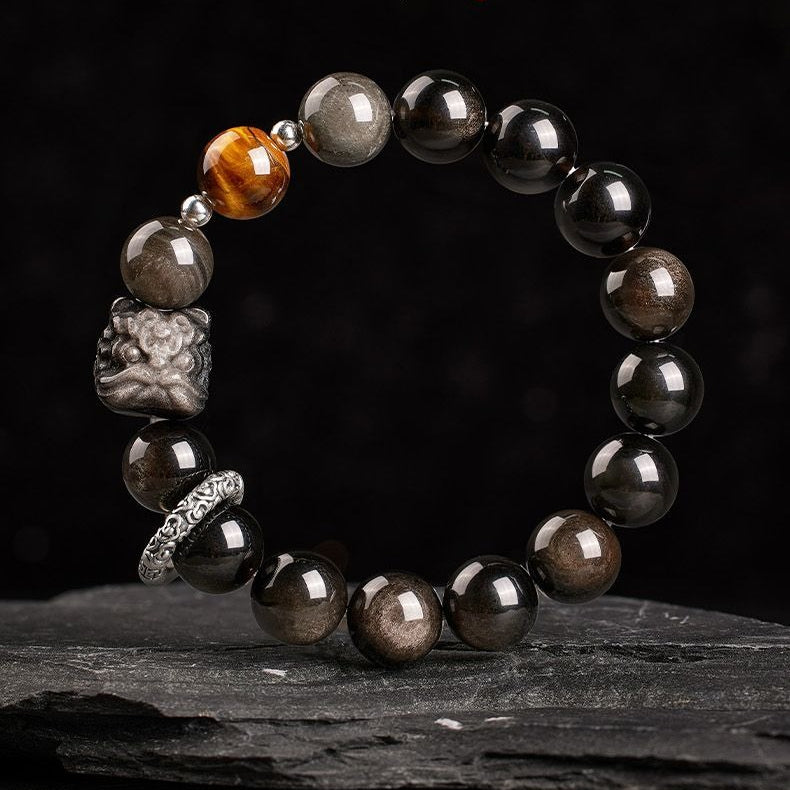 Fortune-Bringing Silver Lion Charm Bracelet