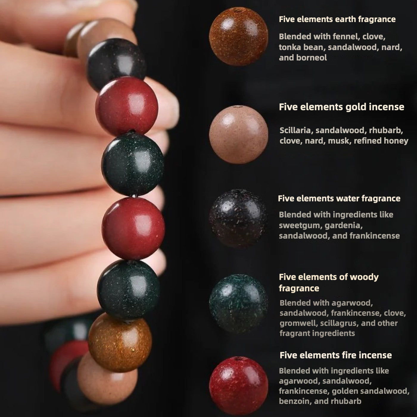 Five Elements Energy Bracelet for Men – Handmade Herbal Beads for Stress Relief, Focus & Better Sleep | EverVitali