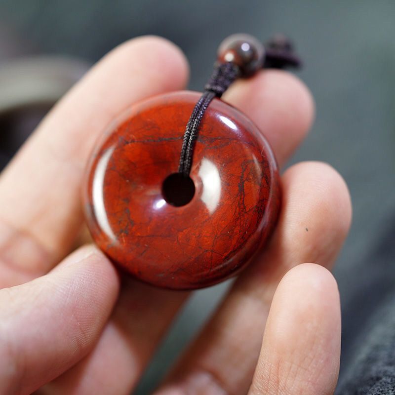 Red Edin meteorite lucky charm safety buckle