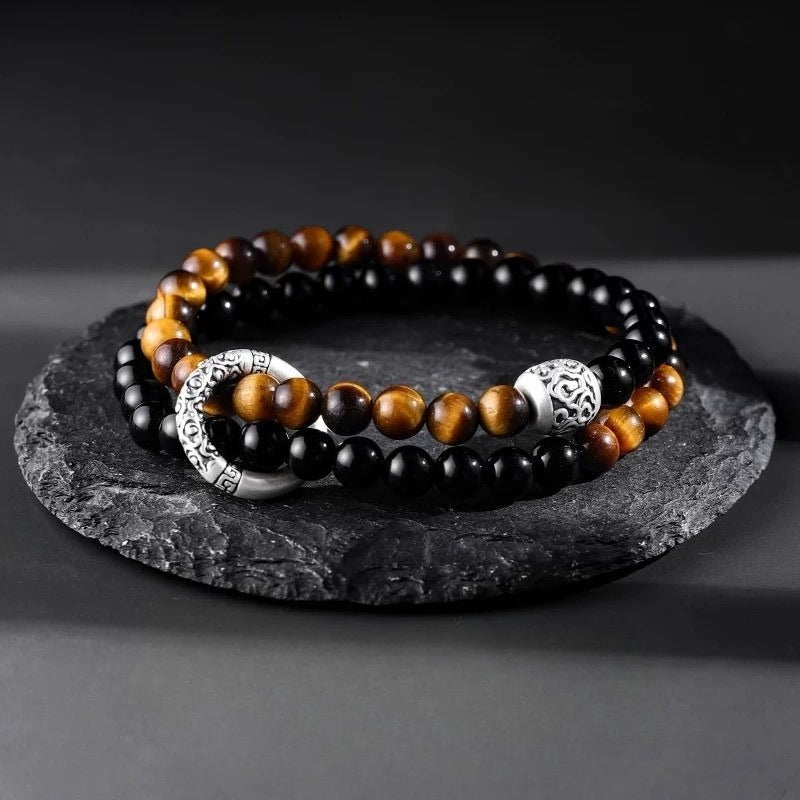 Tiger-eye stone sterling silver bracelet – Attract Wealth