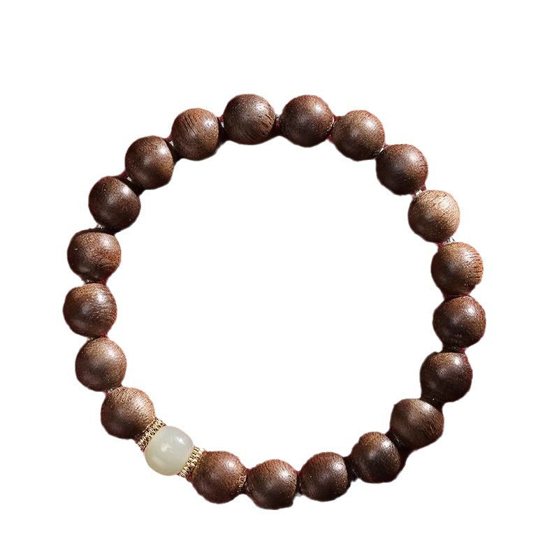 Natural Hetian jade agarwood bracelet