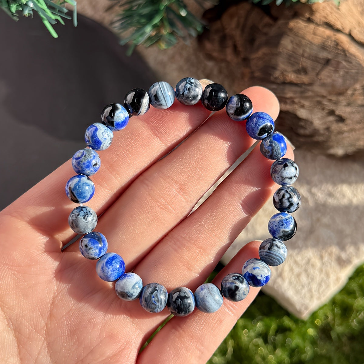 Blue agate natural bracelet