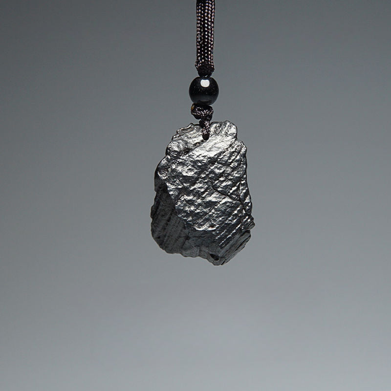 Natural iron silicide meteorite raw stone necklace