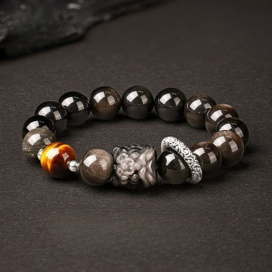 Fortune-Bringing Silver Lion Charm Bracelet