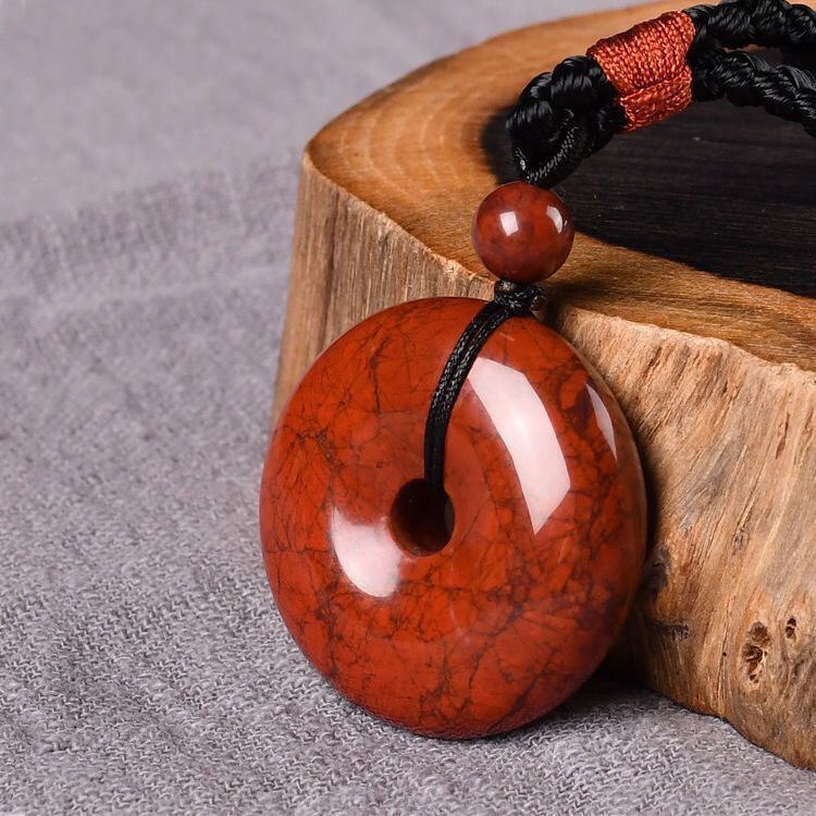 Red Edin meteorite lucky charm safety buckle