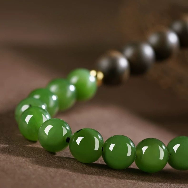 Vietnam Nha Trang Agarwood —Hetian Jade Energy Bracelet