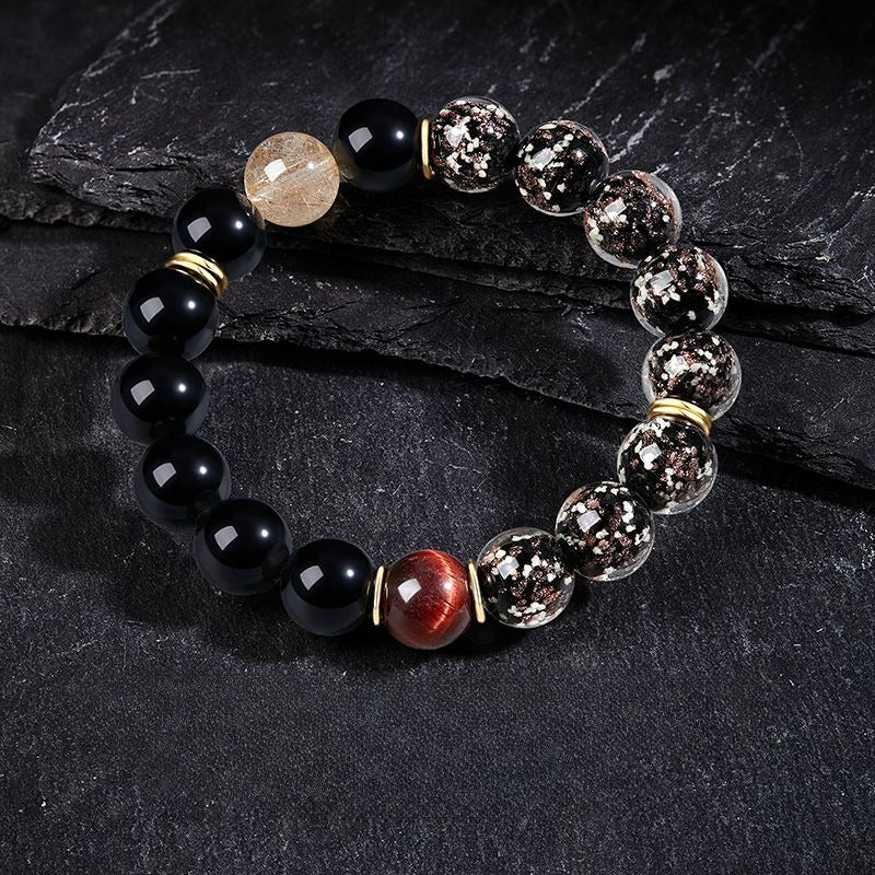 Sacred Incense Bead  Obsidian Bracelet – The Spirit of a Fearless Warrior