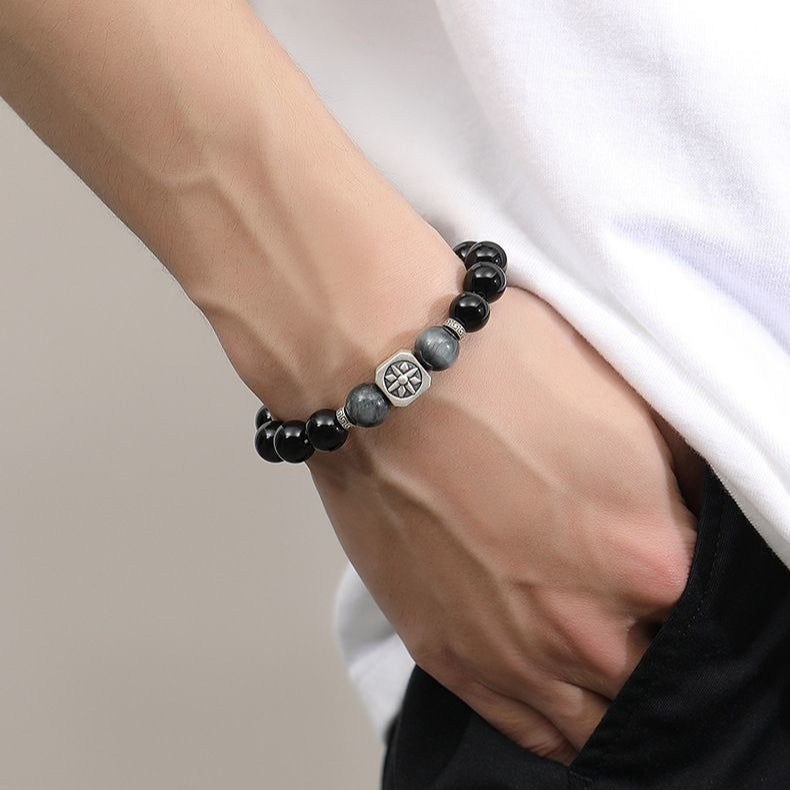 Hawk’s Eye Sterling Silver Starburst Bracelet   Sun Moon Companion, Freedom’s Light