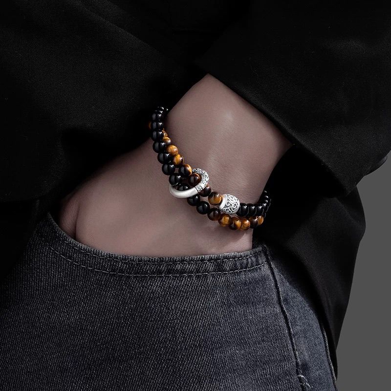 Tiger-eye stone sterling silver bracelet – Attract Wealth