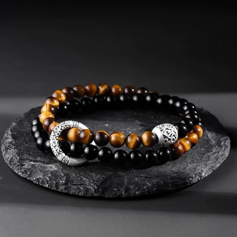 Tiger-eye stone sterling silver bracelet – Attract Wealth