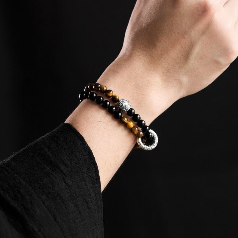 Tiger-eye stone sterling silver bracelet – Attract Wealth