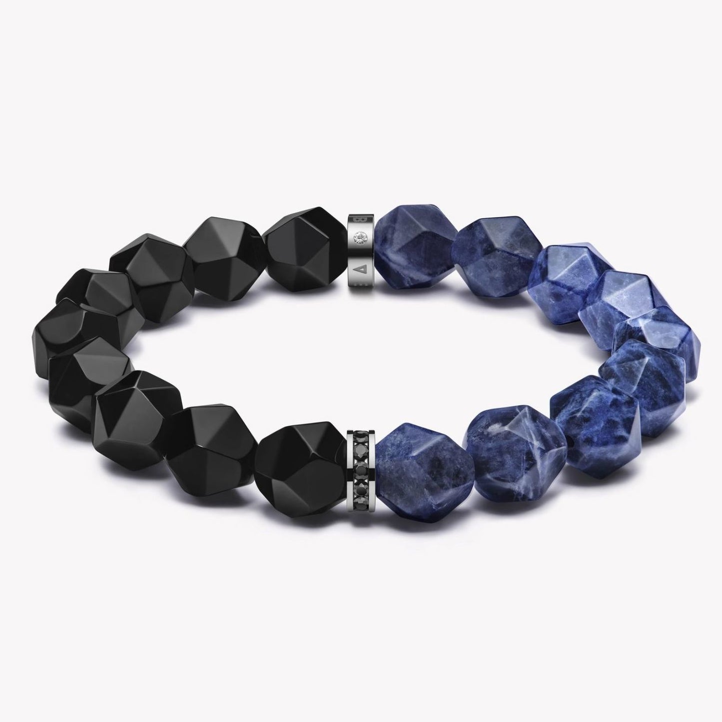 Blue Sodalite Black Onyx Bracelet Luck · Courage · Calm Energy