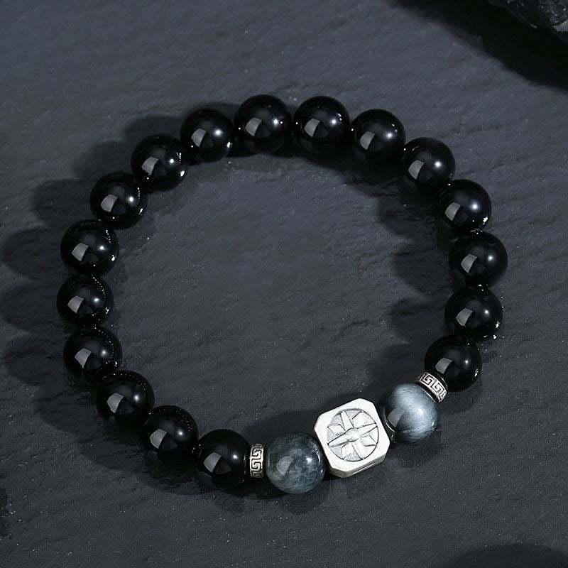 Hawk’s Eye Sterling Silver Starburst Bracelet   Sun Moon Companion, Freedom’s Light